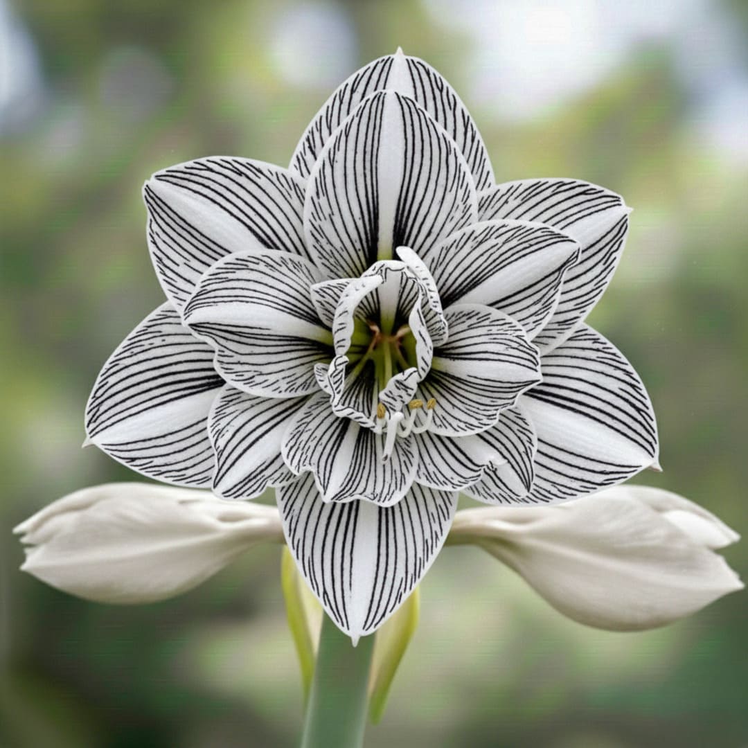 Bulbi Amaryllis, Crin de Camera "Black and White", 1 Bulb Gigant