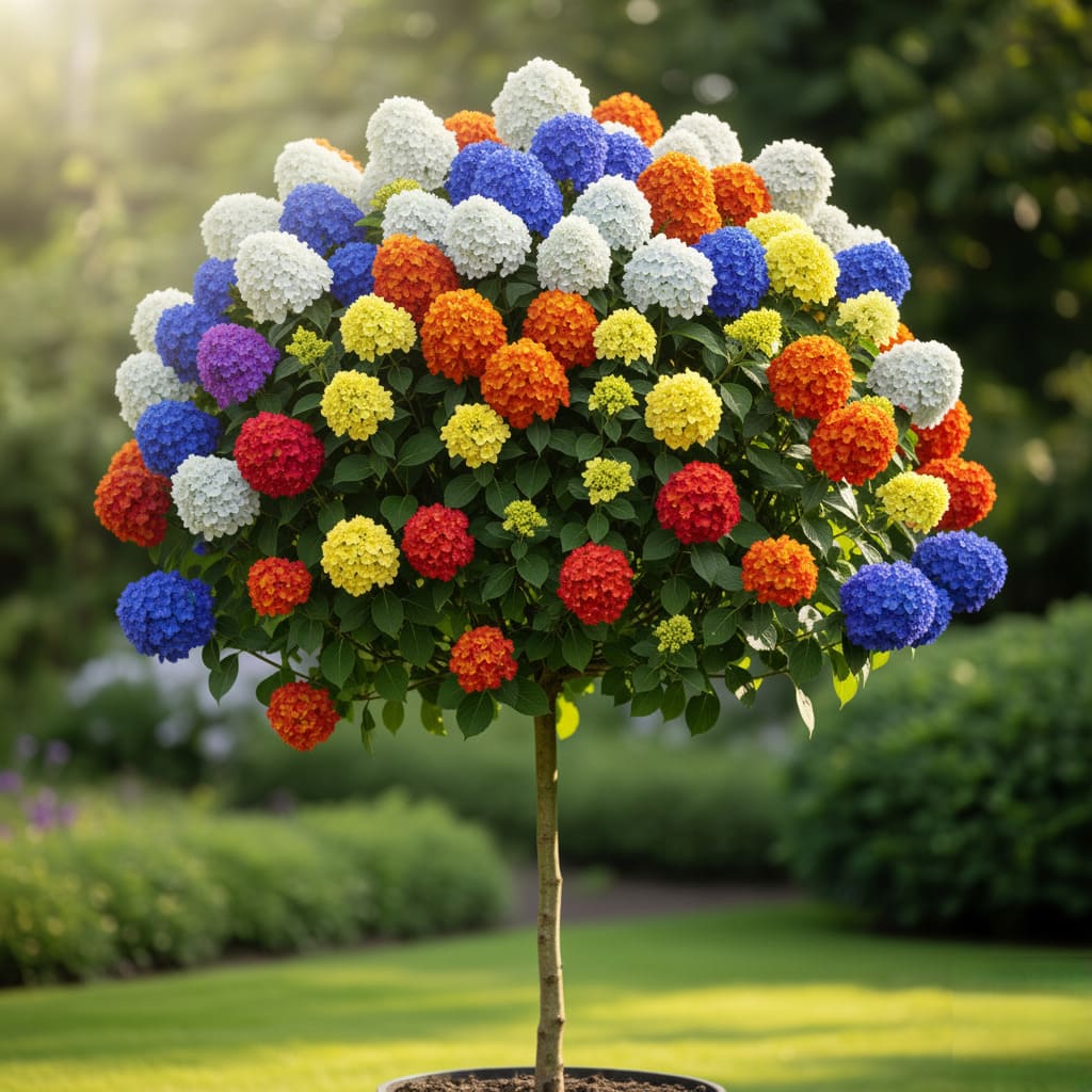 Hortensie Arborescens "Curcubeu Vesel" Ghiveci 5L H 60cm+