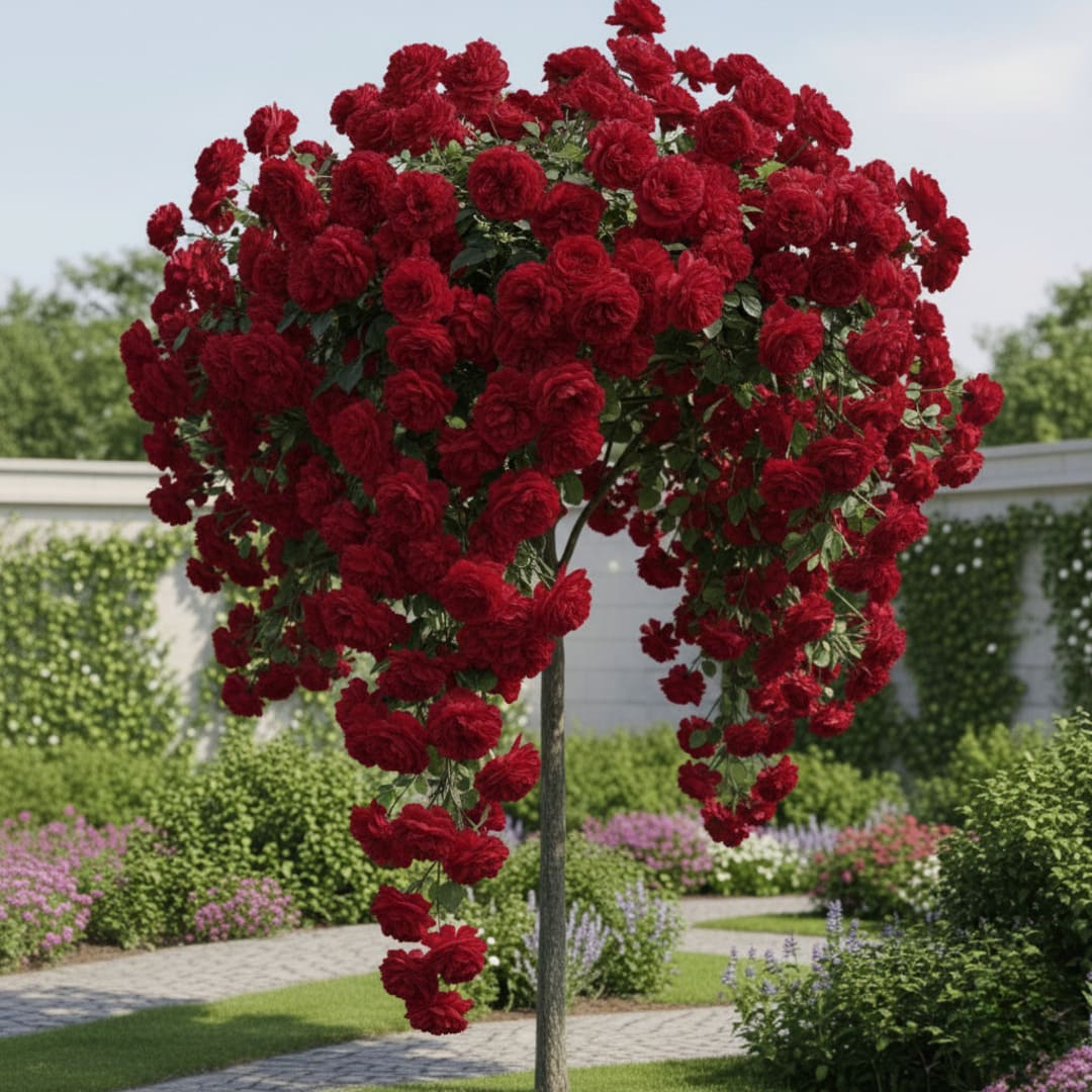 Trandafir Pomisor Curgator "Rosu" - H 150-160cm, Anul 4