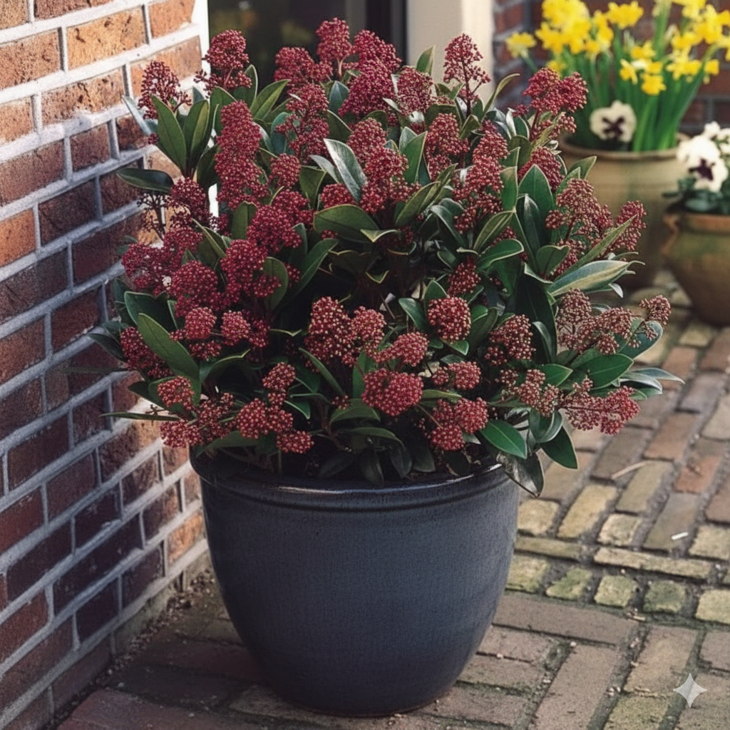 Liliac Japonez (Skimmia Japonica) "Rubella" Ghiveci 5L H 50cm+