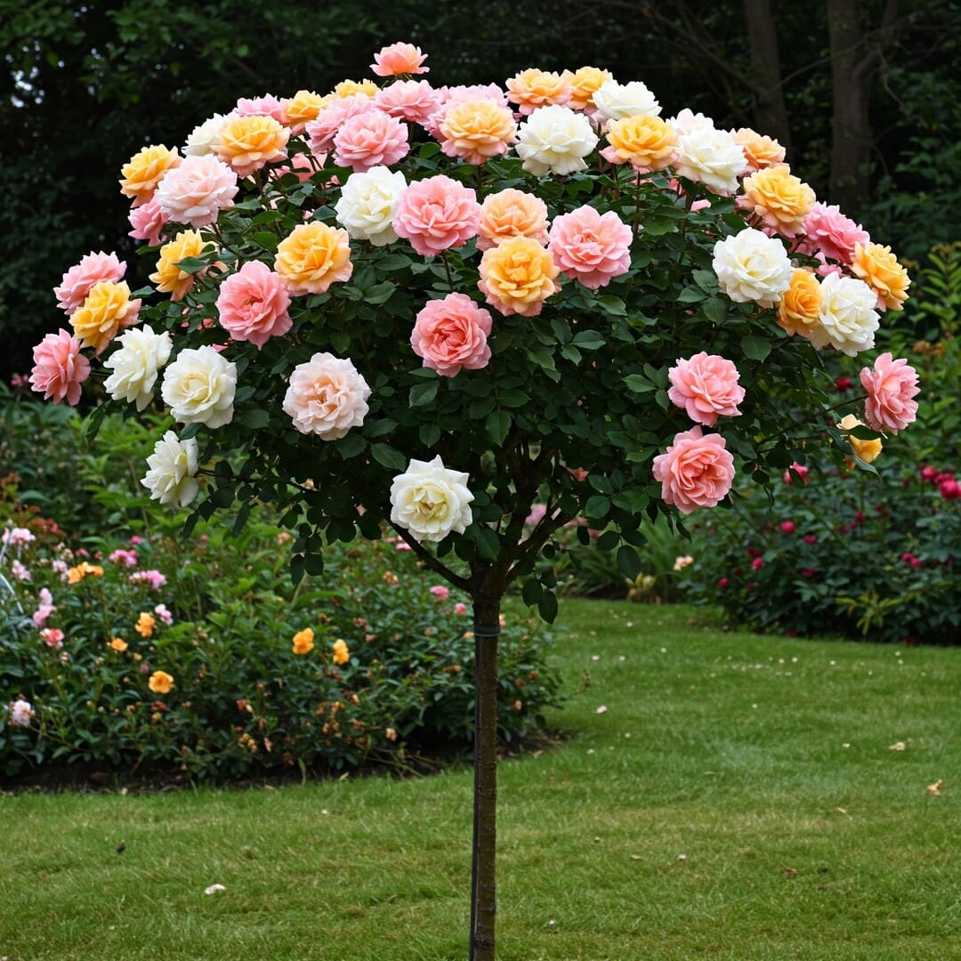 Trandafir Pomisor Pasteluri - Ghiveci 5L - 140-160cm, Anul 3