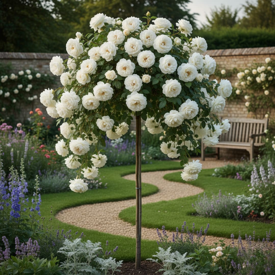 Trandafir Pomisor Curgator "Alb" - H 150-160cm, Anul 4