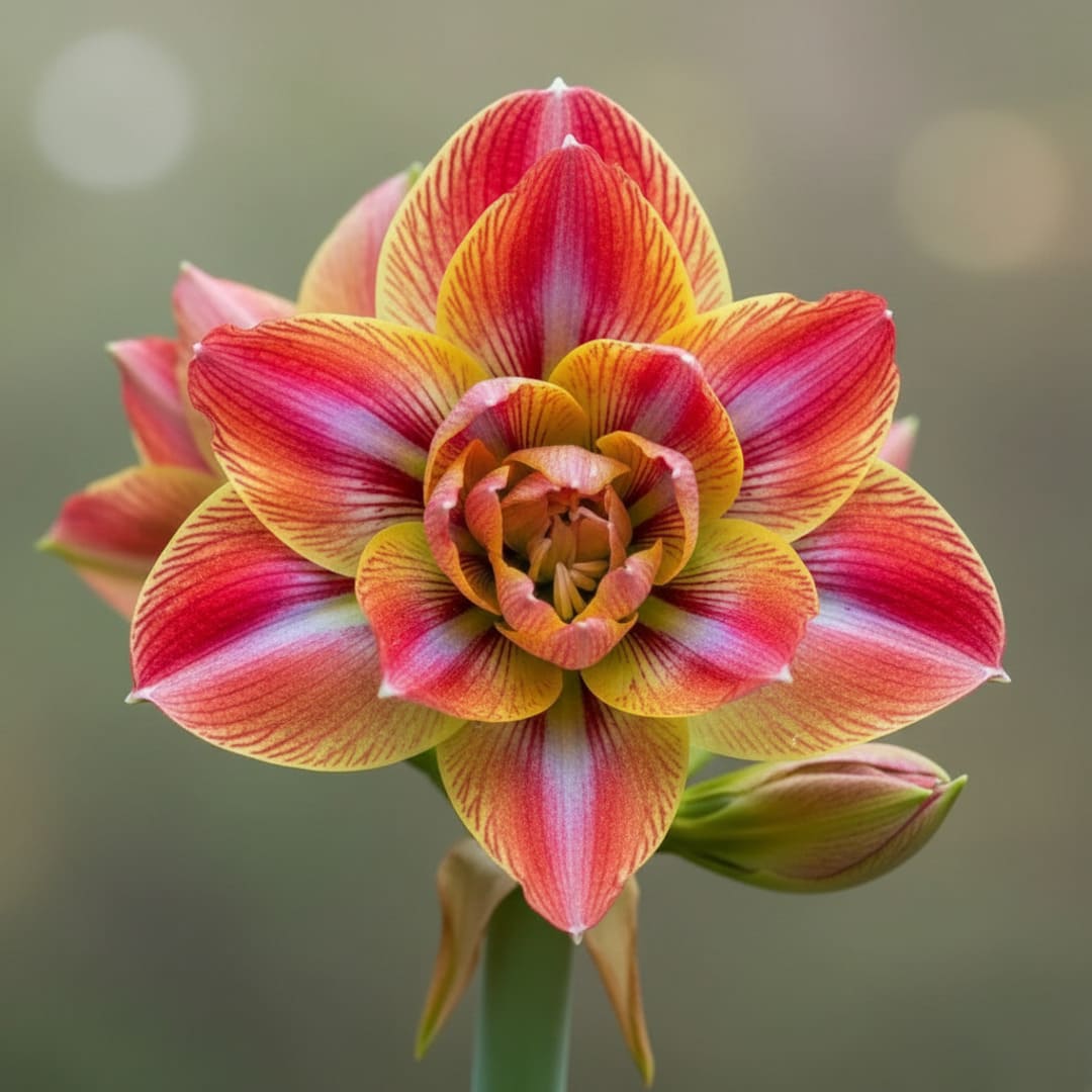 Bulbi Amaryllis, Crin de Camera "Rainbow Flare", 1 Bulb Gigant