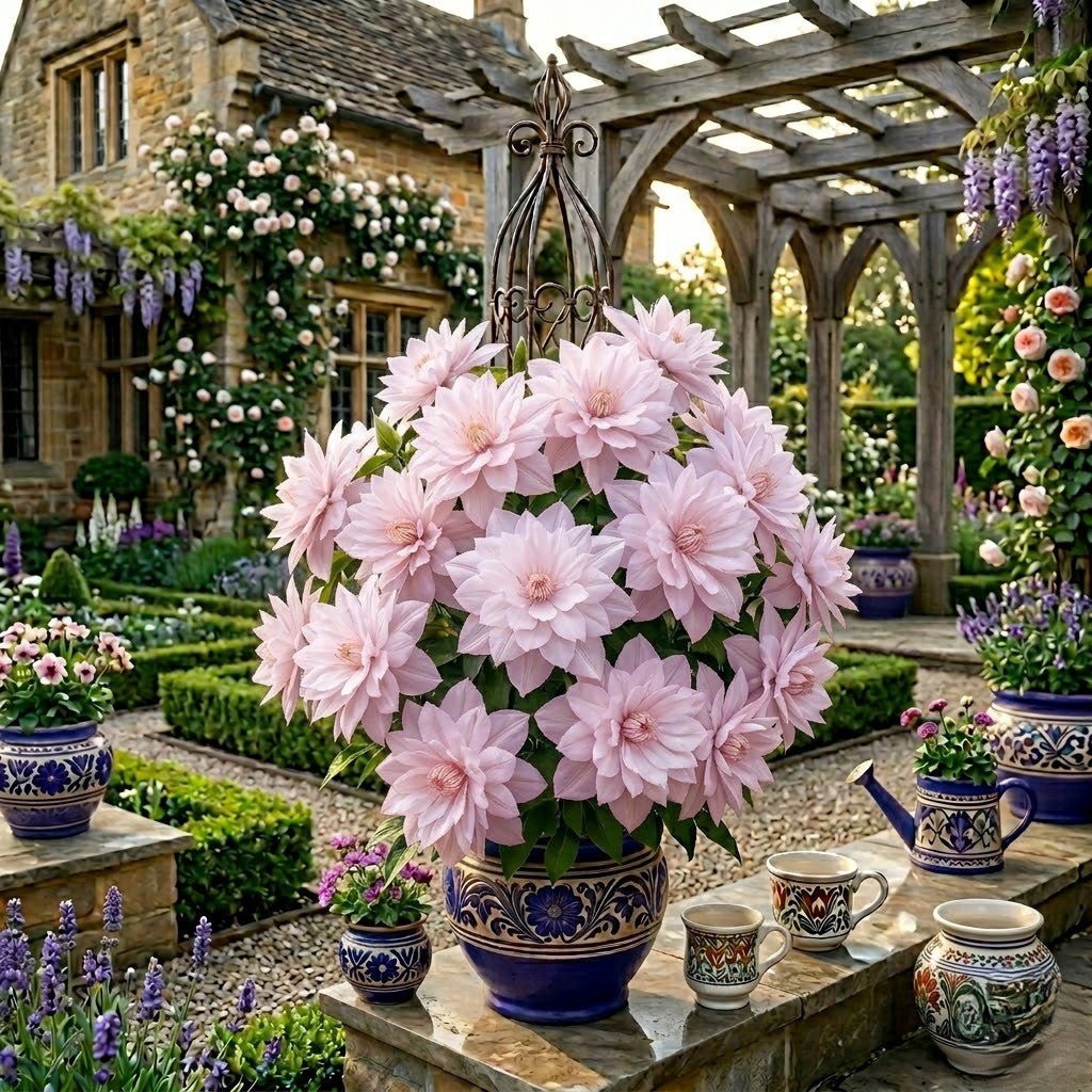 Clematis Cățărător Roz Batut la Ghiveci H 50cm+