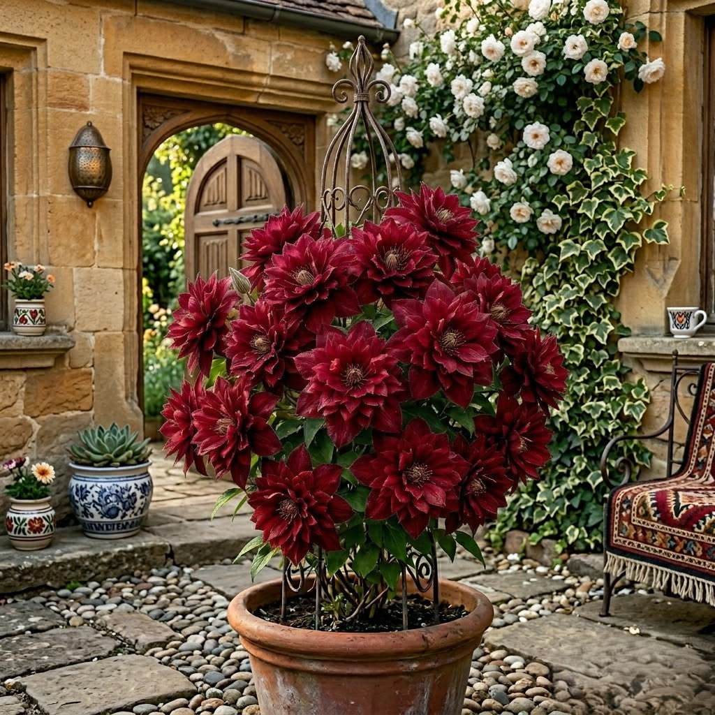 Clematis Cățărător Visiniu la Ghiveci H 50cm+