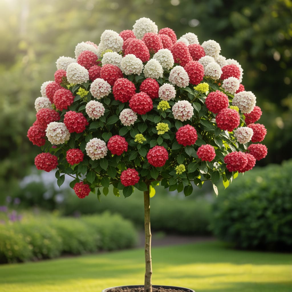 Hortensie Copacel Alb-Rosu Ghiveci 5L H 80-100cm