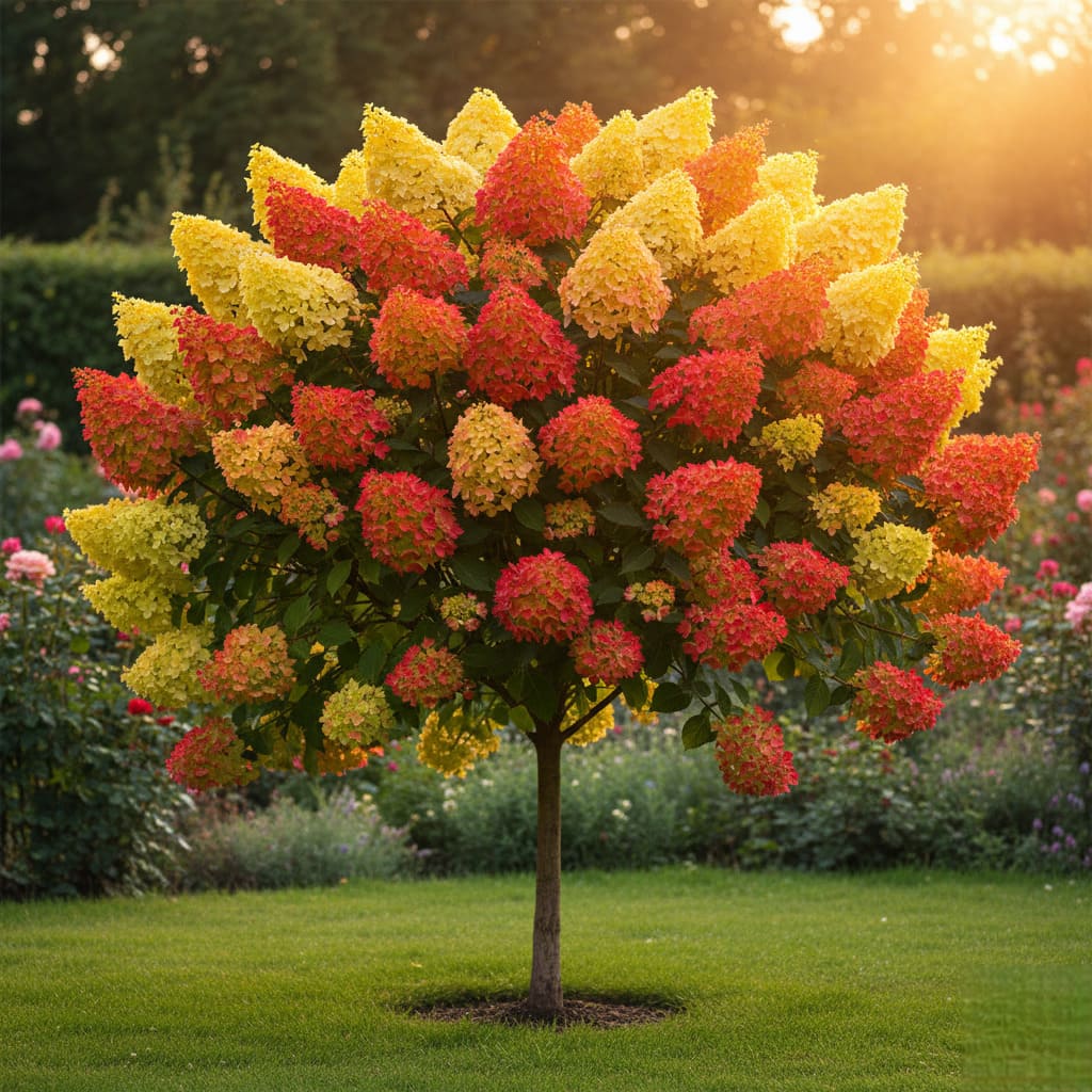 Hortensie Copacel Galben-Rosu-Portocaliu Ghiveci 5L H 80-100cm