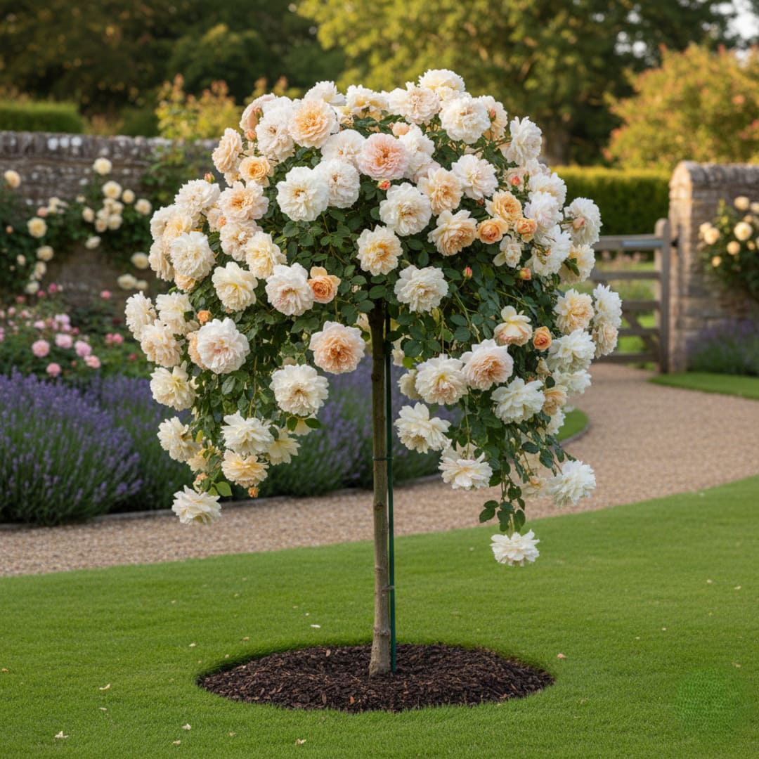 Trandafir Pomisor Curgator "Peach Melba" - H 150-160cm, Anul 4