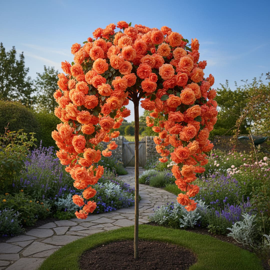Trandafir Pomisor Curgator "Portocaliu" - H 150-160cm, Anul 4