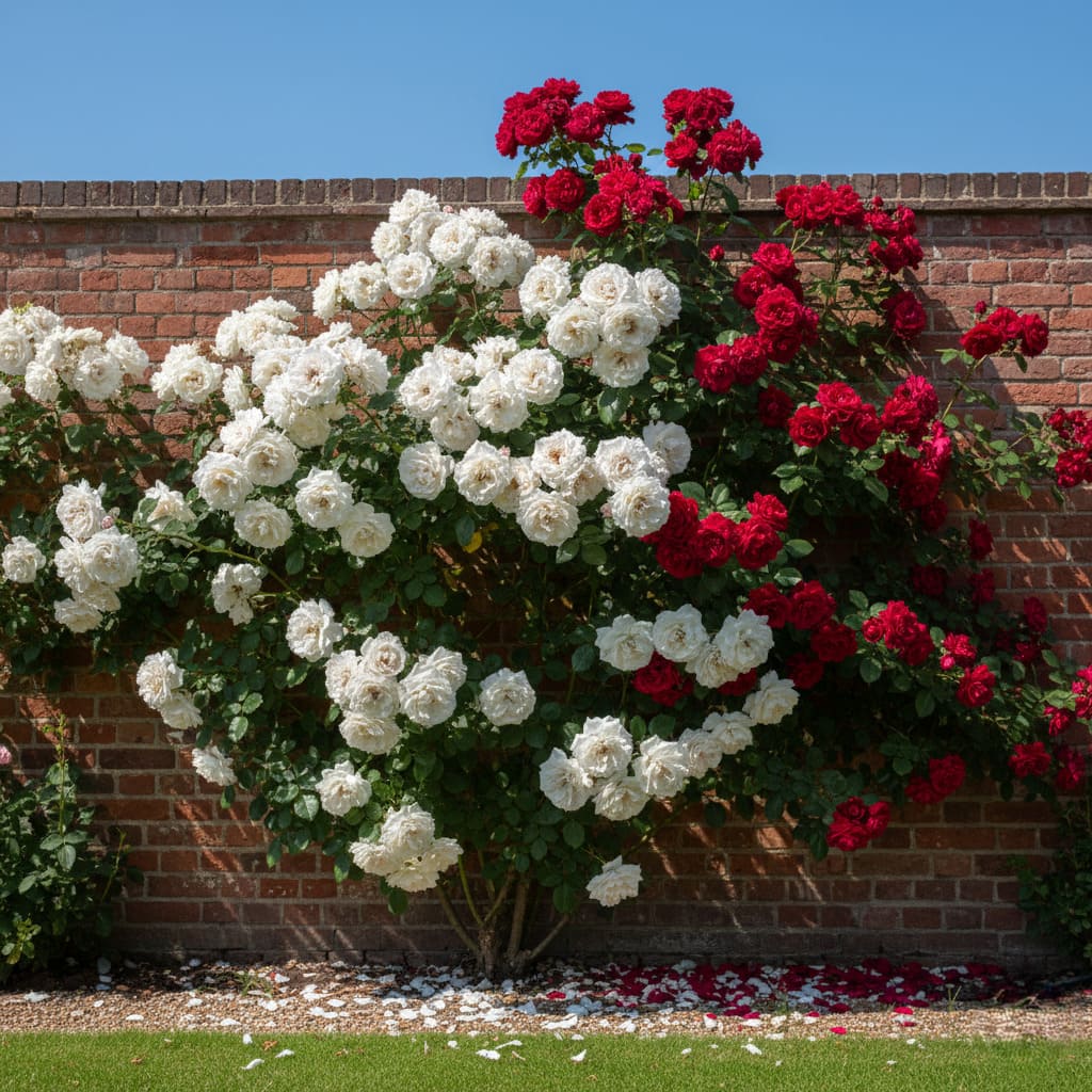 Trandafir Catarator Altoit Multicolor "Alb-Rosu", Anul 4