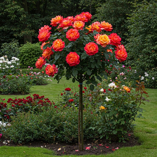 Trandafir Pomisor Galben-Portocaliu - Ghiveci 5L - 140-160cm, Anul 3