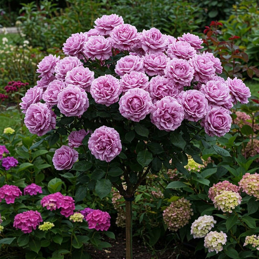 Trandafir Pomisor Roz Striat - Ghiveci 5L - 140-160cm, Anul 3